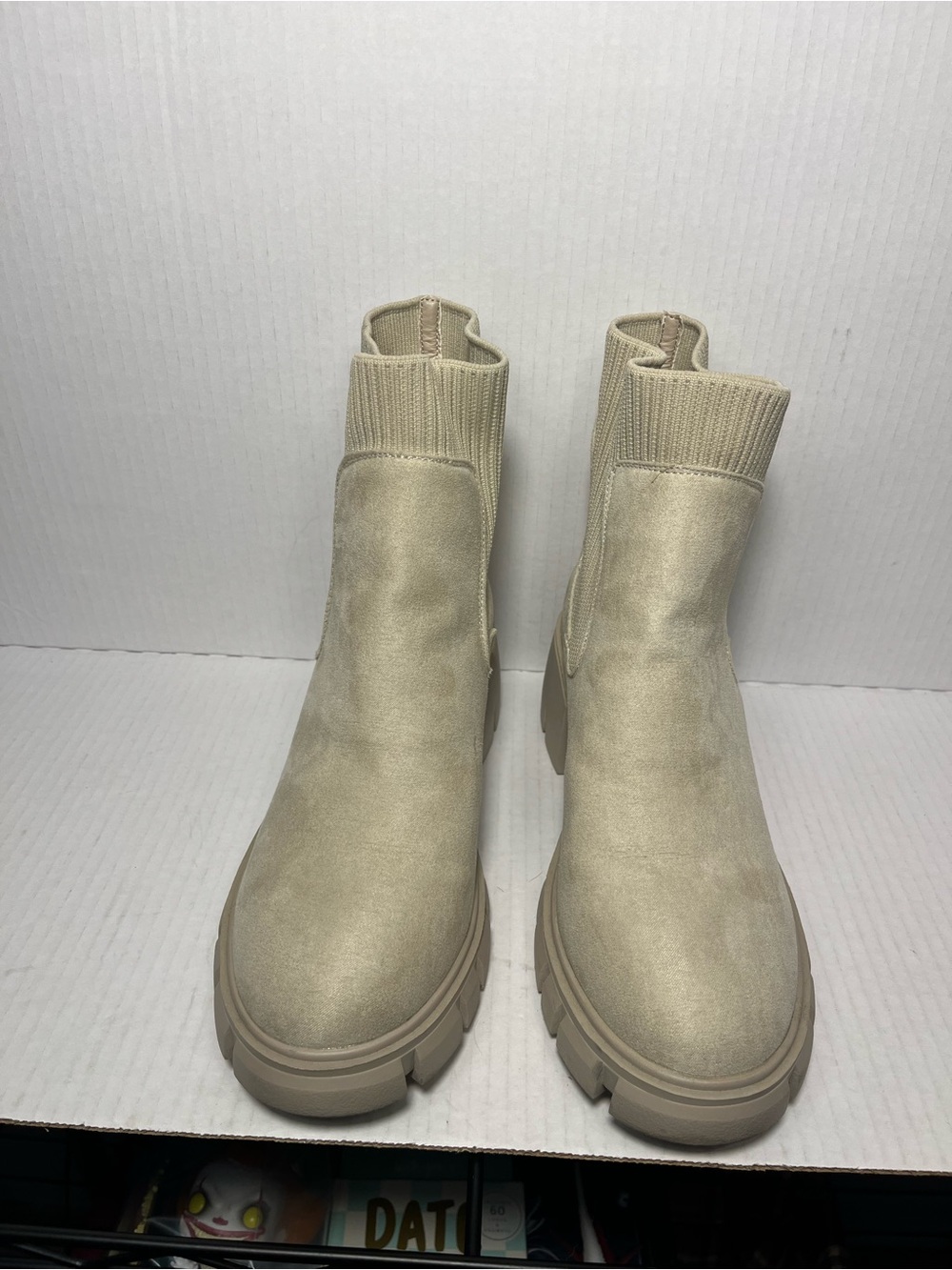 Sincerely Jules Ashville Knit Stretch Faux Suede Chelsea Boot Sz 8.5